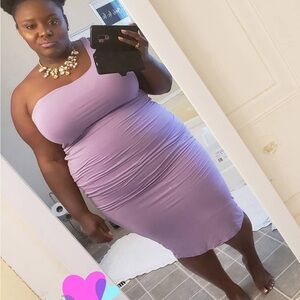 Elegant Lavender One-Shoulder Dress